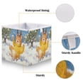 thumbnail image 4 of Wobogo Snowy Fun Kitten Storage Basket Foldable Easy to Clean Durable with Hollow Support Plate with Handle 15.75x10.63x6.96in, 4 of 8