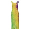 thumbnail image 5 of Moxiu Women's Mardi Gras Jumpsuit Wide Leg Patchwork Sequin Graphic Overalls Plus Size Adjustable Strappy Loose Fit Rompers 2025 Multicolor,XXXL, 5 of 5