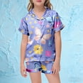 thumbnail image 2 of Jamsmile Toddler Girls Sets Butterfly Floral Print Short Sleeve Shorts Soft Sleepwear Playwear Two Piece Girls Loungewear, 2 of 5