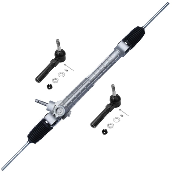 Detroit Axle - 3pc Rack and Pinion Kit for Chevrolet Malibu Classic Oldsmobile Alero Cutlass Pontiac Grand Am, Power Steering Rack and Pinion, Front Outer Tie Rod Ends Replacement
