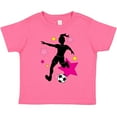 thumbnail image 3 of Inktastic Girl Playing Soccer- Pink and Yellow Stars Girls Toddler T-Shirt, 3 of 5
