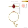 thumbnail image 4 of ANGARA Natural Pear-Shaped Ruby Halo Bolo Ring in 14K Yellow Gold for Women (Size-6x4mm) | July Birthstone Jewelry for Her, 4 of 9