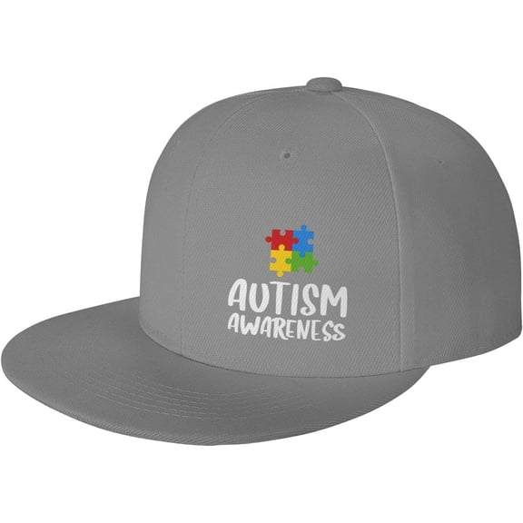 Autism Awareness Snapback Flatbrim Cap,Adjustable Jeans Caps Adjustable Denim Trucker Peaked Hats Mens/Womens