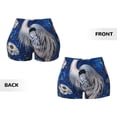 thumbnail image 5 of Lsque Blue Heron Floral Garden Pattern High Waisted Biker Shorts for Women-Tummy Control Fitness Athletic Workout Running Yoga Gym Shorts,Moisture-Wicking-X-Large, 5 of 9
