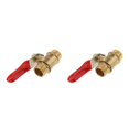 thumbnail image 1 of ZheElen Valve à Bille en Laiton Filetée Polyvalente pour Usages Multiples mm 12mm Rouge 2Ensemble, 1 of 6