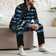 thumbnail image 7 of Sikiie Navy Camouflage American Flag Mens Pajama Set, Soft Warm Long Sleeve Sleepwear, Cozy Button-Down Pjs for Men-XX-Large, 7 of 7