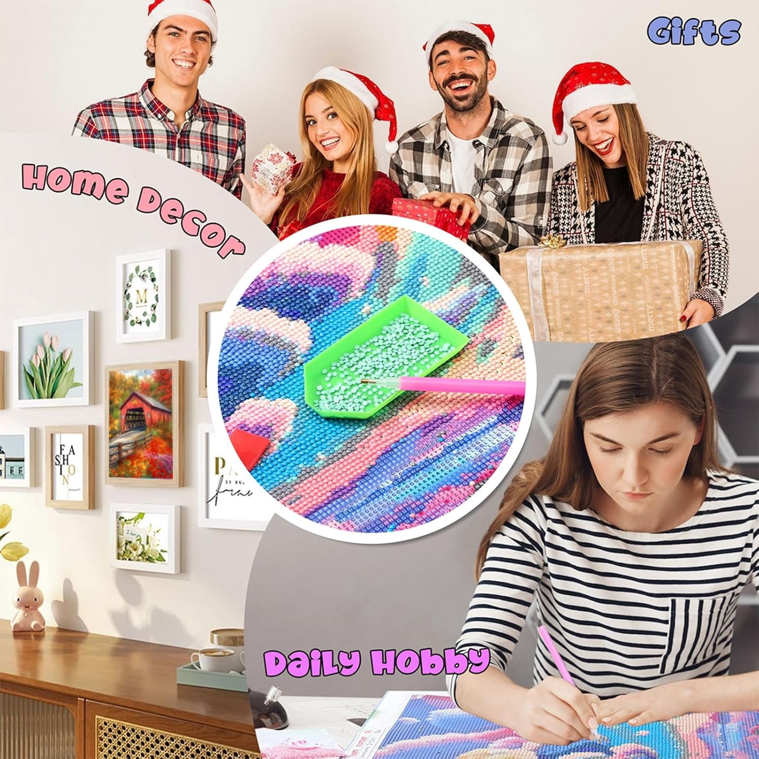 Adult Landscape Diamond Painting, 5D Red Bridge Full Diamond Diamond Art Kit, DIY Flower Gem Painting Set for Room Decoration Bedroom Decoration Gift 16x20 Inch 40×50cm (without frame)