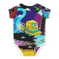 thumbnail image 2 of Geometry Dash Baby Boy Girl Short Sleeve Romper Clothing Set Print Cartoon Baby Summer One Piece Jumpsuit, 2 of 8