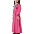 thumbnail image 5 of Girls Dresses New Muslim Long Dress Medium Big Girls Long Sleeve V Neck Colorblock Dress Girls' Dresses Toddler Easter Dresses Pinks New, 5 of 7