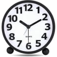 thumbnail image 1 of Silent Analog Alarm Clock,black Metal Large 3d Digits,non Ticking Table Clock With Night Light Bedside Alarm Clock 10.8cm, 1 of 4