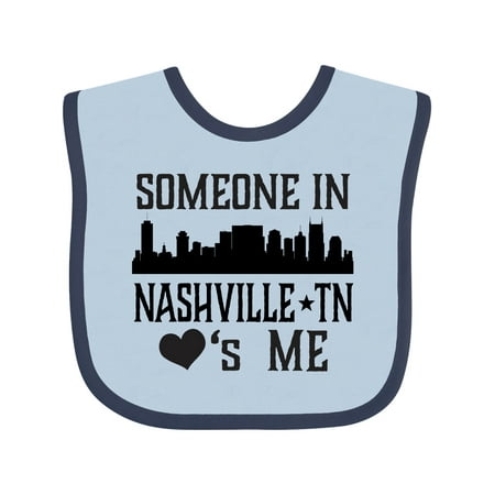 

Inktastic Nashville Tennessee Someone Loves Me Skyline Gift Baby Boy or Baby Girl Bib