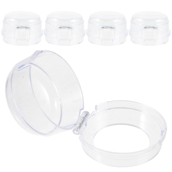 LULULION 5pcs Stove Covers for Gas Cookers Black Plastic Heat Resistant Guard for Home Use