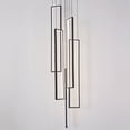 thumbnail image 3 of umeiuce 5 Lights Black Modern LED Dimmable Chandelier for Stairs Living Room,Hight Ceiling Pendant Light, 3 of 6