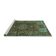thumbnail image 2 of Ahgly Company Machine Washable Indoor Rectangle Persian Turquoise Blue Traditional Area Rugs, 2' x 4', 2 of 4