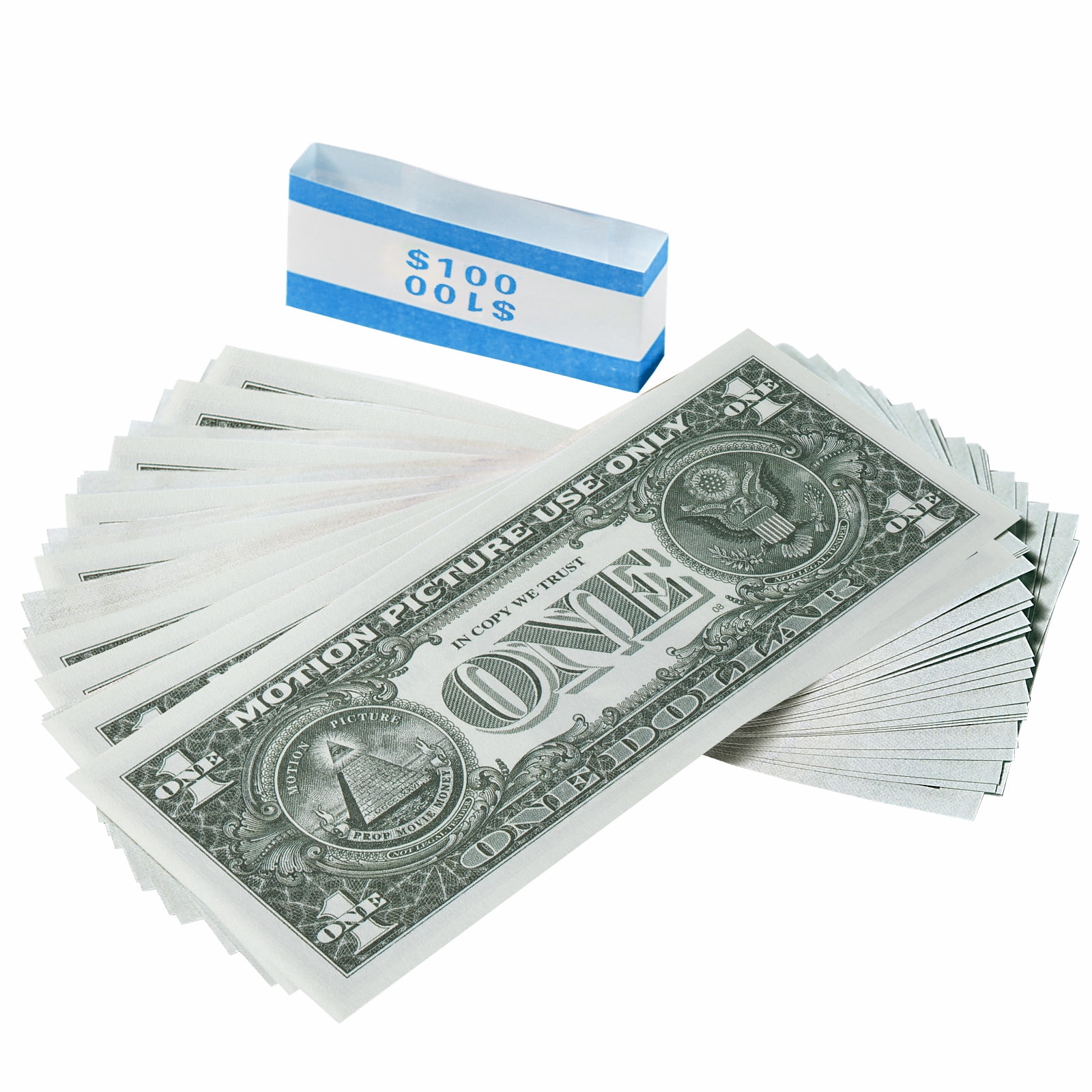 Movie Money Prop Money 1 Dollar Bills Realistic, Full Print 2 Sided Play  Money for Kids, Party and Movie Props, Fake Dollar Pranks for Adults 