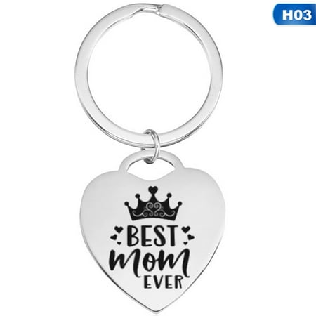 Fancyleo 1Pc Remember I Love You Mom,Best Mom Ever,Home Is Where My Mom Is,Family Jewelry Stainless Steel Lettering Pendant Charm Keychain Key Rings Mothers Day (The Best Onion Rings Ever)