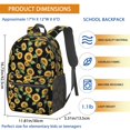 thumbnail image 3 of Sunflower Black Pattern 17" Waterproof Oxford School Backpacks for Teens, S-Shape Padded Straps, for School, Travel, Hiking, Camping, 3 of 5