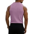thumbnail image 3 of Mens Ribbed Knit Tank Top Cotton Sleeveless Shirts Summer Beach Workout Muscle Undershirt Pink 3XL, 3 of 4