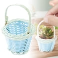 thumbnail image 2 of Small Easter Woven Baskets with Handle Easter Eggs Baskets Mini Candy for Easter Decorations,Desktop Ornaments For Use As A Prize Craft Item Or For School Projects Etc(Blue,1.57x2.36"), 2 of 9