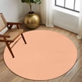 thumbnail image 3 of Peach Fuzz Round Rugs 5ft, Farmhouse Solid Orange Color Modern Art Non Slip Washable Rug Runner, Low Pile Indoor Floor Carpet Mat Bathroom Rugs for Living Room, Bedroom, Kids Room, 3 of 9