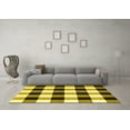 thumbnail image 3 of Ahgly Company Machine Washable Indoor Rectangle Checkered Yellow Modern Area Rugs, 8' x 10', 3 of 4