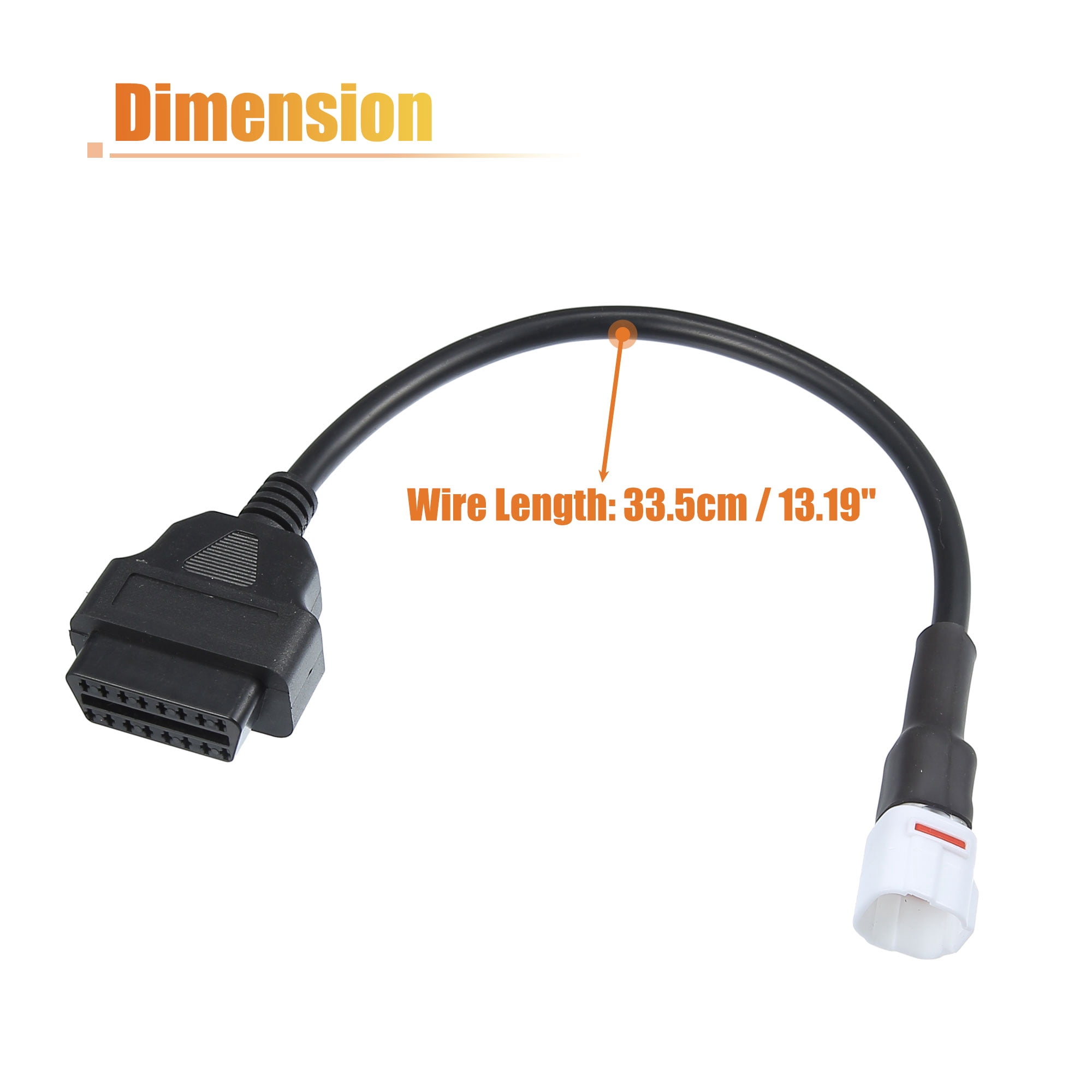 Unique Bargains 4 Pin to OBDII Cable Diagnostic Adapter for Yamaha Motorcycles