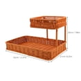 thumbnail image 2 of WEUVEB Brown Plastic Woven Storage Tray with Layered Design, Multi-Purpose Organizer for Home, Office, Easy to Clean, 2 of 8