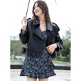 thumbnail image 4 of Chaqueta de cuero genuino recortada para mujer, tendencia primavera otoño 2024, abrigo de piel de oveja auténtica para motocicleta de alta gama, 4 of 5