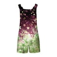 thumbnail image 5 of Loose Summer Romper for Women Shorts with Daisy Flowers Print Sleeveless Knotted Straps Short Jumpsuit with Pockets (XL, Green 07), 5 of 6