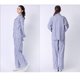 thumbnail image 2 of Pijama de algodón para adultos, cómodo, de manga larga, para pacientes encamados, hospitalizados y en casa (rayas azules y blancas, talla M), 2 of 7
