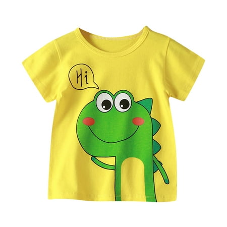 

Toddler Kids Boys T-Shirts Cartoon Printed Short Sleeve Crew Neck Button Shacket Outwear Fashion Beach Casual Style Tops Soft Cozy Comfortable Tshirts