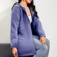 thumbnail image 5 of Posijego Womens Zip up Hoodie Jacket Zipper Sweatshirts Hooded Outerwear Fall Winter Casual Jacket with Pockets, 5 of 9