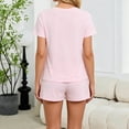thumbnail image 6 of Cmfcve Two Piece Outfits for Women Lounge Sets Casual Crew Neck Short Sleeve Top & Shorts Set, 6 of 6