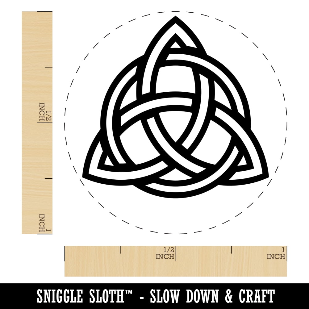 Celtic Triquetra Knot Outline Self-Inking Rubber Stamp Ink Stamper - Pink Ink - Medium 1 Inch