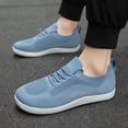 thumbnail image 4 of Nestiefly Womens Walking Shoes Wide Toe Box Barefoot Shoes Knitted Fashion Sneaker with Arch Support Light Blue Wide 5.5, 4 of 5