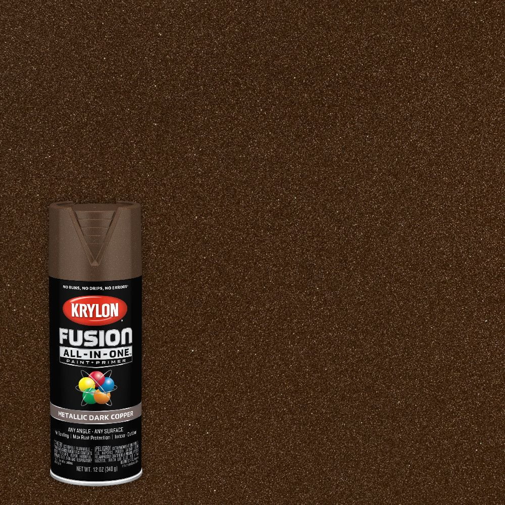 Krylon Fusion AllInOne Spray Paint, Metallic Dark Copper, 12 oz