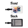 thumbnail image 4 of Gym Workout Dumbbells Weights Watercolor Faux Leather Travel Luggage Tag, 4 of 7