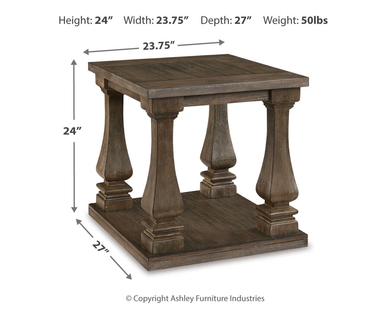 Signature Design by Ashley Casual Johnelle End Table  Gray