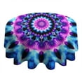 thumbnail image 4 of Colorful Tie Dye Mandala Pattern Round Tablecloth 60"x60",Wrinkle Wipeable Table Cloth for Kitchen Dining Room Picnic Patio Party, 4 of 6