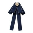 thumbnail image 2 of Segolike Bow Tie for Women Neck Tie Brooch Pin Collar Pin Decoration Ribbon Tie Pre Tied Bowtie for Costume Accessories School Holiday Blue, 2 of 8
