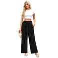 thumbnail image 4 of TANBOM Women's High Waist Wide-Leg Long Loose Casual Flowy Pants with Pockets Black S, 4 of 4