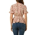 thumbnail image 4 of INSPIRE CHIC Women's Crossover V Neck Short Sleeves Ruffle Wrap Blouse, 4 of 7
