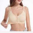 thumbnail image 6 of Womens Bras 2PC Front Closure Compression Bras For High Sports Everyday Wireless Bras for Women Beige 4XL, 6 of 8