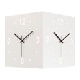 thumbnail image 1 of Reloj de pared de esquina de doble cara con transductor de luz, reloj de esquina de metal decorativo que no hace para comedor, hotel,, 1 of 9