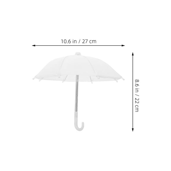 Toyvian Mini Umbrella Plastic White for Kids Garden Decor 2Pcs