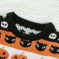 thumbnail image 4 of Toddler Baby Boy Girl Halloween Outfit Knit Chunky Pumpkin Sweaters Crew Neck Pullover Sweatshirt Tops Fall Winter Clothes, 4 of 7