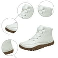 thumbnail image 7 of Mens Snow Boots Lace up Comfy Platform Nonslip Soft Sole Splice Leather Winter Outdoor Casual Athletic Booties Sneakers White 9, 7 of 7