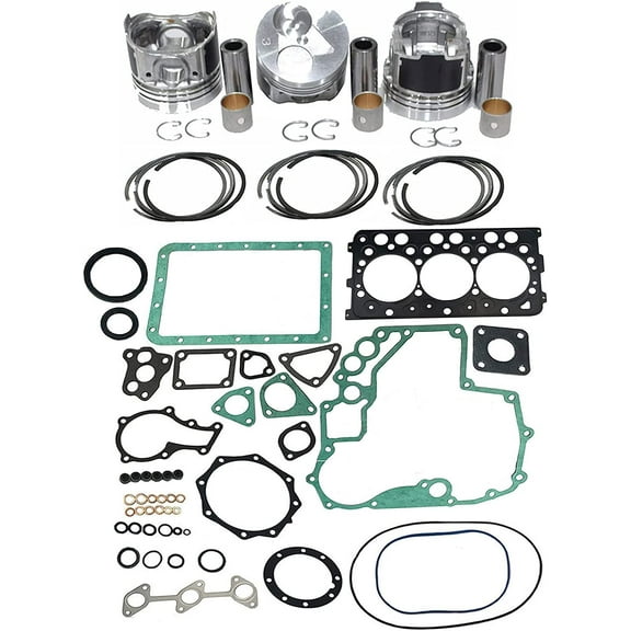 Seapple D722 Overhaul Rebuild Kit Compatible with Kubota Engine Bobcat 316 320 322 323 Mini-Excavator piston&piston ring&Full Gasket Kit