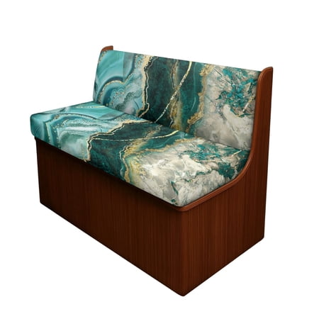 XYZCANDO 2-Piece Teal Gold Agate RV Dinette Booth Seat Covers - Stretch Washable Spandex Furniture Protector for Camper