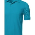 thumbnail image 3 of FashionOutfit Men's Solid Short Sleeves Two Button Placket Long Line Polo Shirt, 3 of 3